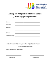 Aufnahmeantrag
